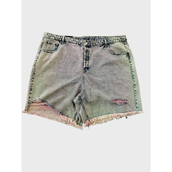 NEW Wild Fable High Rise Pink Denim Bermuda Shorts Size 24W - Picture 2 of 9